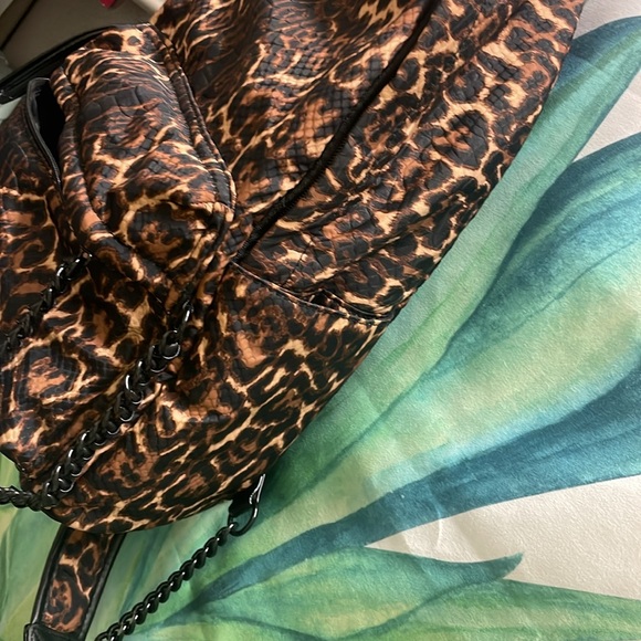 Victorias Secret Leopard Backpack with chain detail main image 12